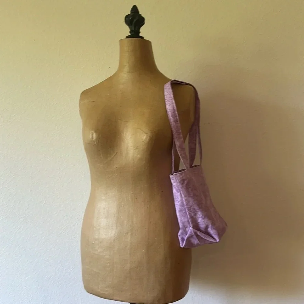 Handmade purple tote bag, cotton made and sewn by 8 year old, carry all or purse